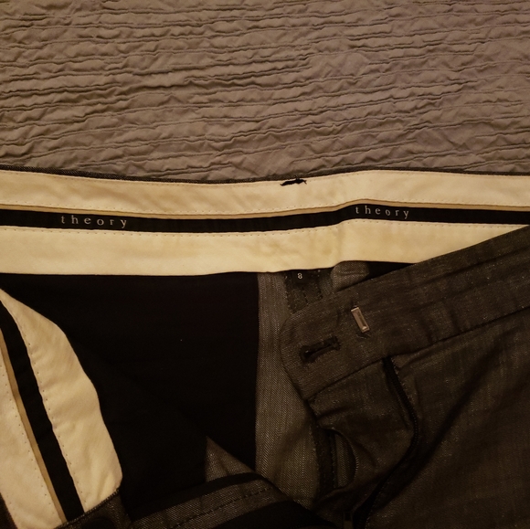 Theory gray linen pants, size 8 - Picture 3 of 4